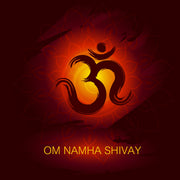 Om Red Brown Painting Self Adhesive Sticker Poster