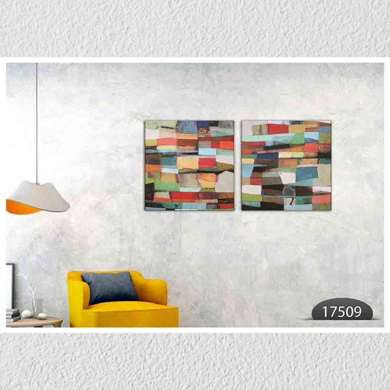 Multicolor Abstract Art, Set Of 2