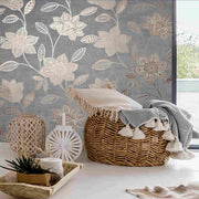 Milan Graham & Brown Fiorella Grey Wallpaper