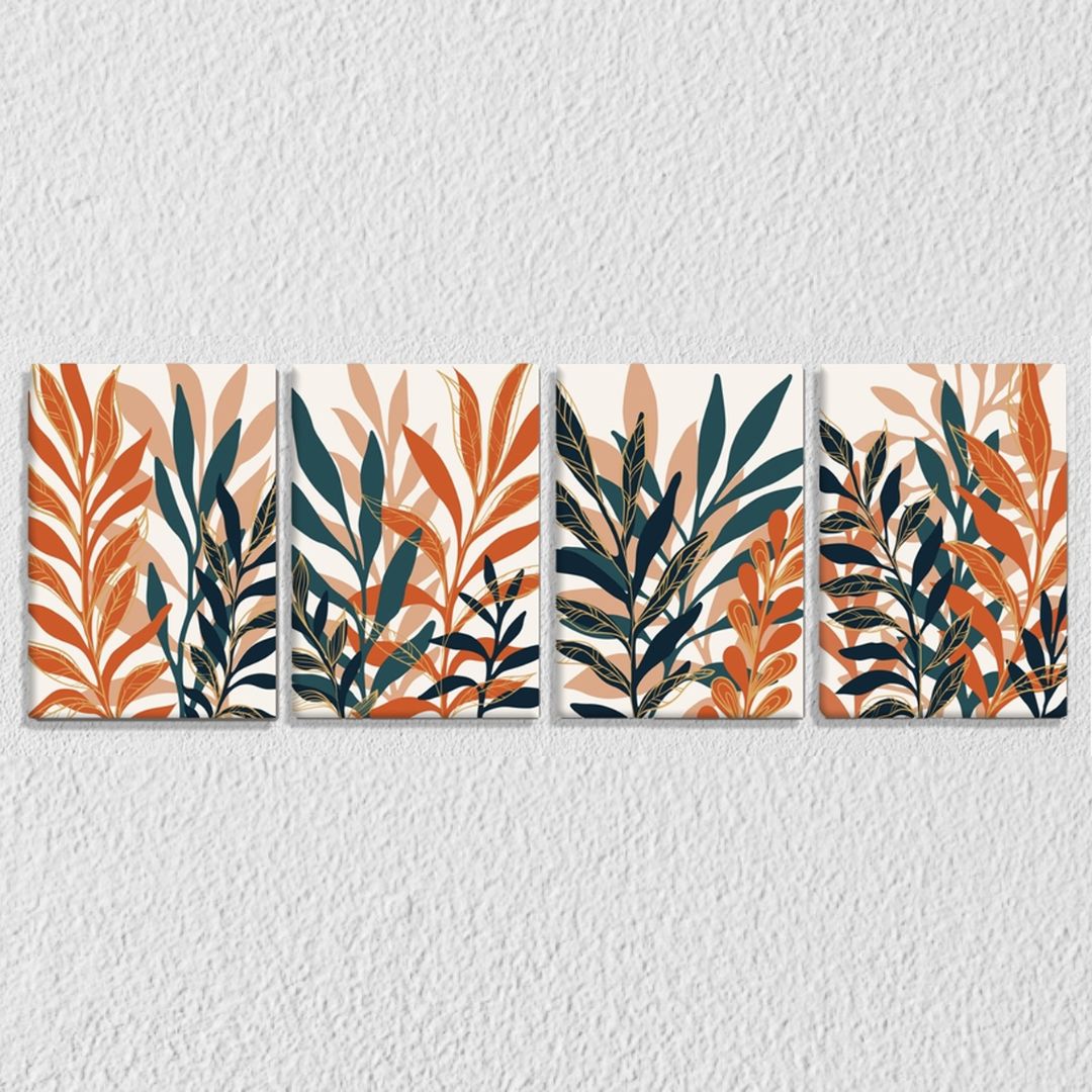 Hand Drawn Botanical Wall Art Set Of 4