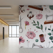 Leaf Sewing Wallpaper