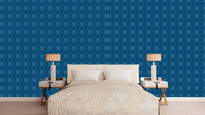 Contrasting Blue Pattern Wallpaper