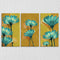 Blue Aster Flowers Canvas Set Of 3