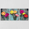 Daisy Floral Abstract Canvas Set Of 3