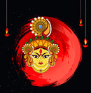 Durga In Orange Shade Self Adhesive Sticker Poster
