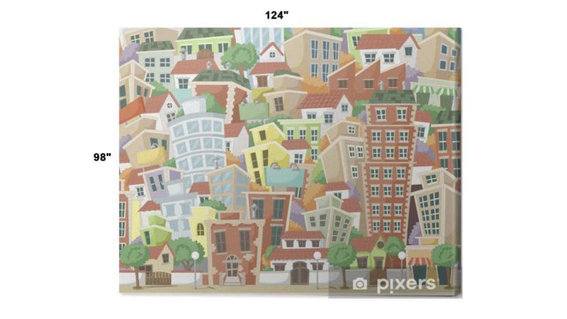Colorful Cartoon City Wallpaper