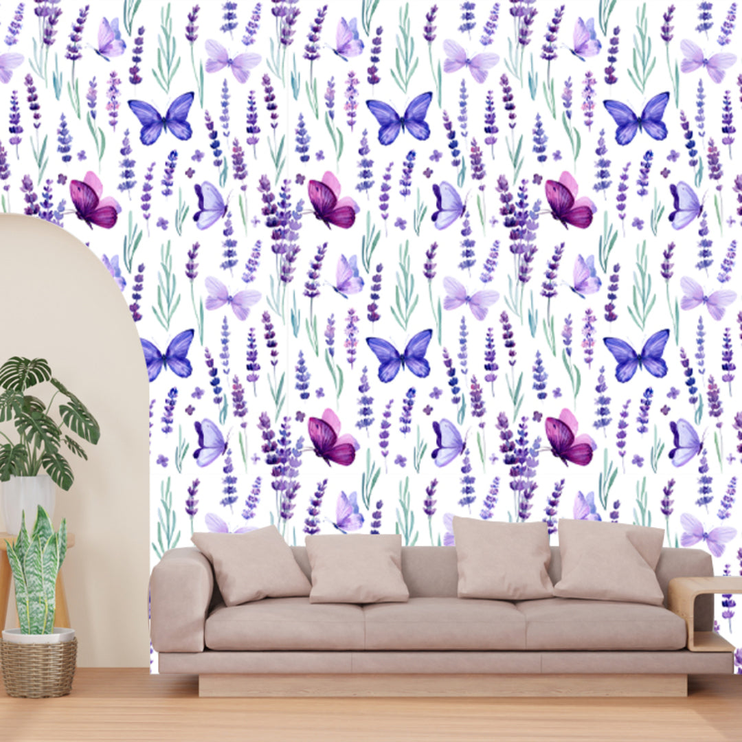 Laveder & Butterfly Wallpaper
