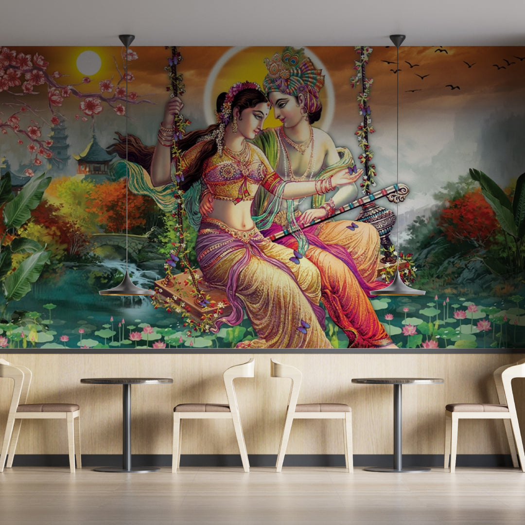 Radhakrishna With Nature Wallpaper