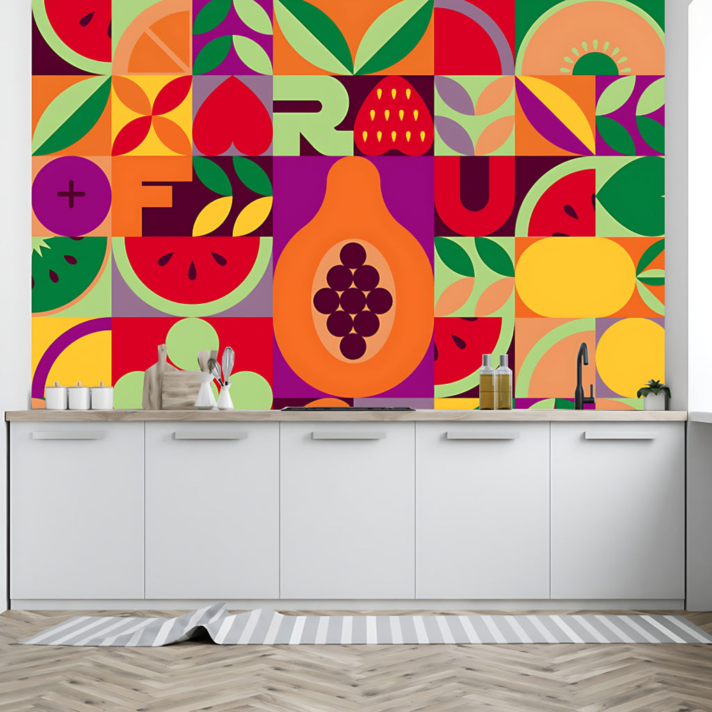 Fruits Geometry Art Customize Wallpaper – Myindianthings