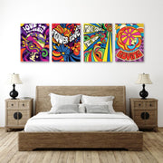 Psychedelic Wall Art, Set Of 4