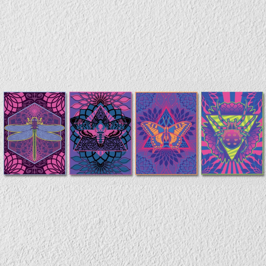 Psychedelic Wall Art, Set Of 4