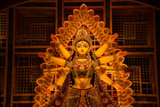 Beautiful Yellow Durga Self Adhesive Sticker Poster