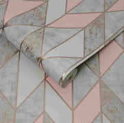 Milan Geo Rose Gold Blown Wallpaper
