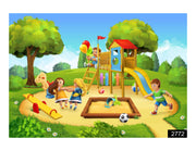 Kids Playing in Park wall covering