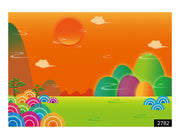 Orange Sun wall covering