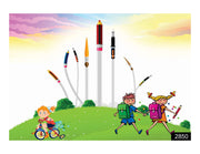 Pencils Rockets Wallpaper for wall