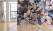 Beautiful Butterfly Floral Lush Wallpaper