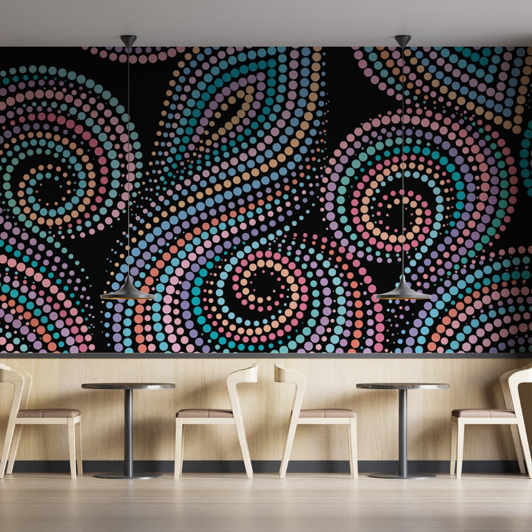 Mandala Dotted Design Black Wallpaper