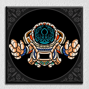 Astronaut Art Black Canvas