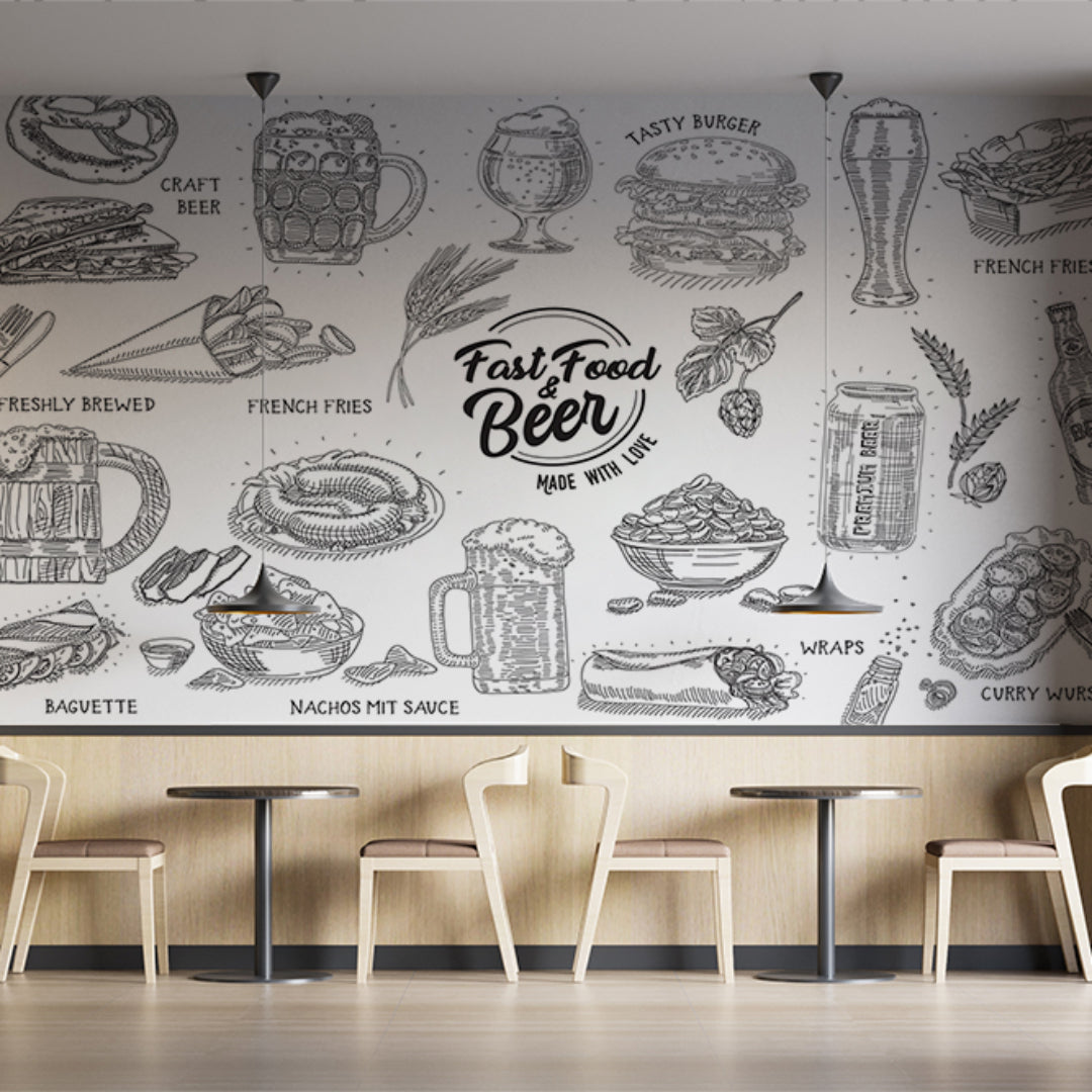 Fast Food And Beer Customize Wallpaper