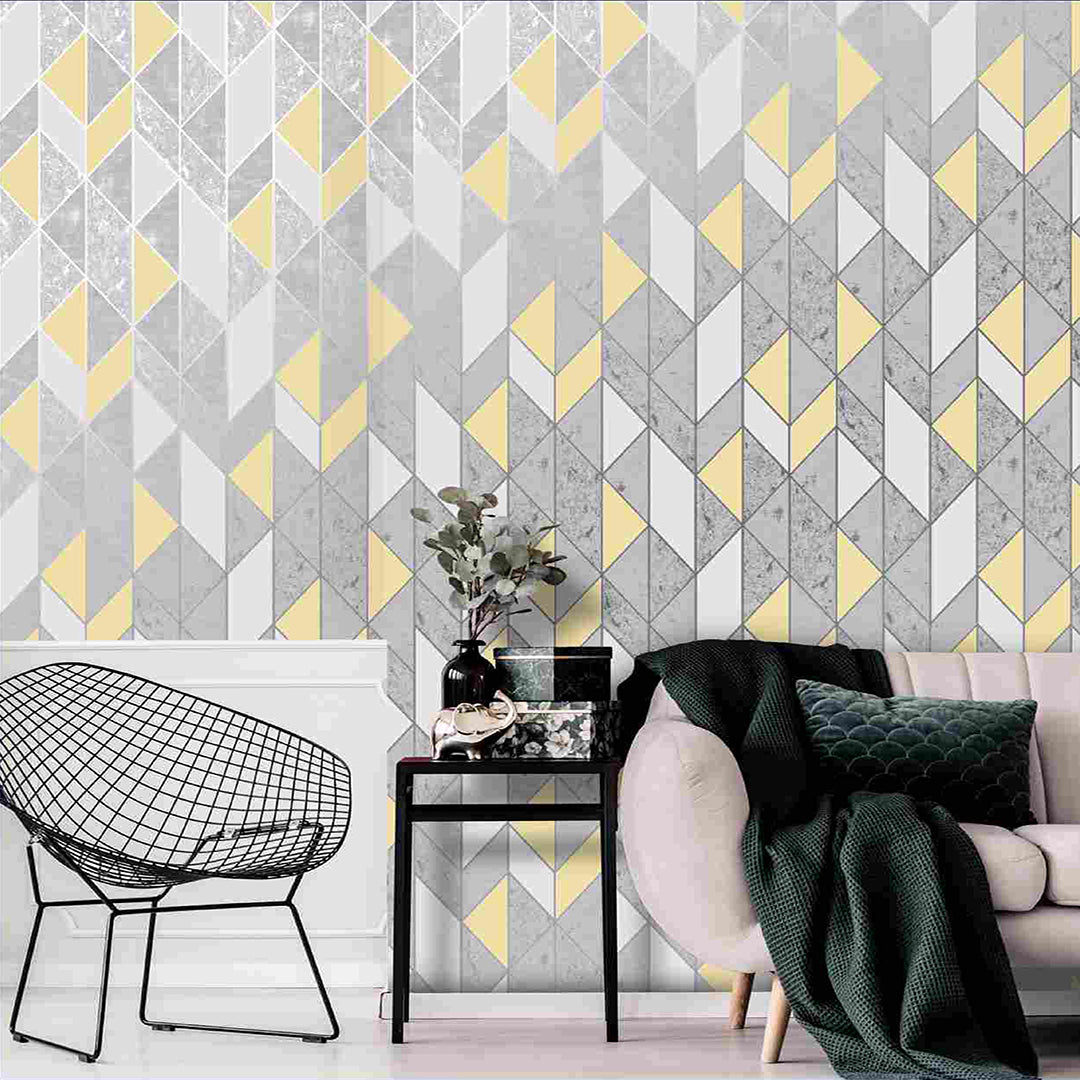 Milan Geo Rose Gold Blown Wallpaper Myindianthings