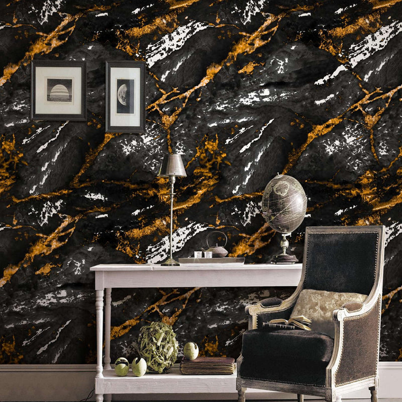 Remdesivir Black & Gold Vinyl Wallpaper