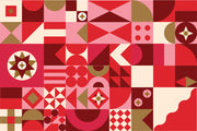 Red Pink Art Self Adhesive Sticker For Table