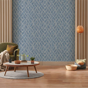 Omega Bunter Slate Distressed Geometric Wallpaper
