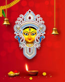 Durga In Silver Jewellary Self Adhesive Sticker Poster