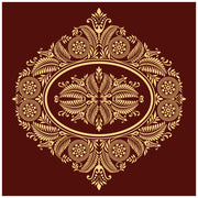 Golden Design On Red Ceiling Wallpaper