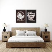 Heart And Music Player Wall Art, Set Of 2
