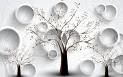 Black Tree On 3D Texture Self Adhesive Sticker For Wardrobe