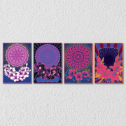Psychedelic Wall Art, Set Of 4
