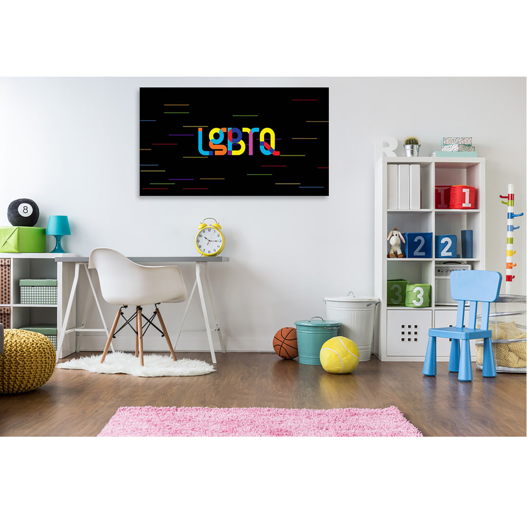 LGBTQ Logo Black Self Adhesive Sticker Poster