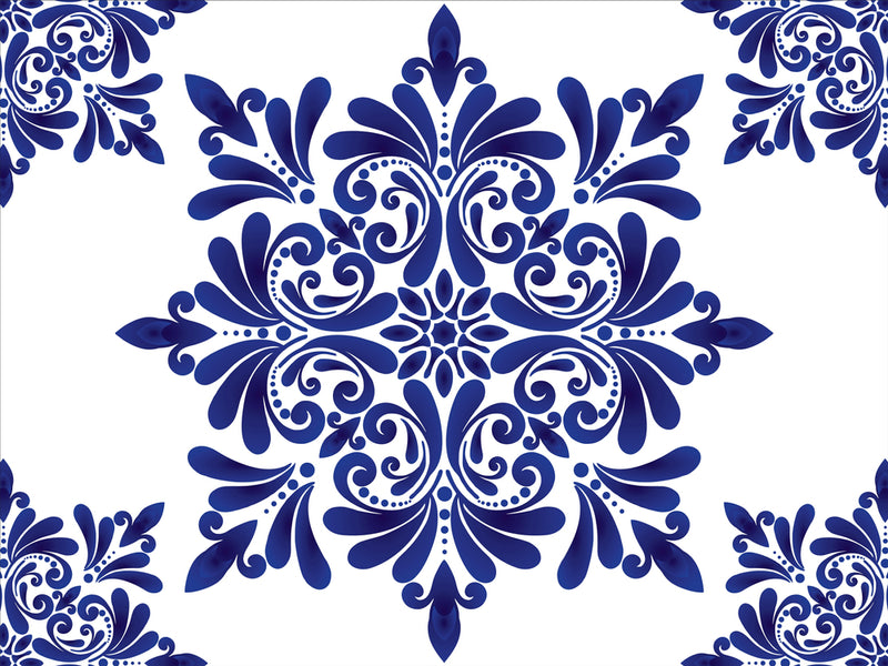 Elegant Sienna Rose Blue Design Wallpaper