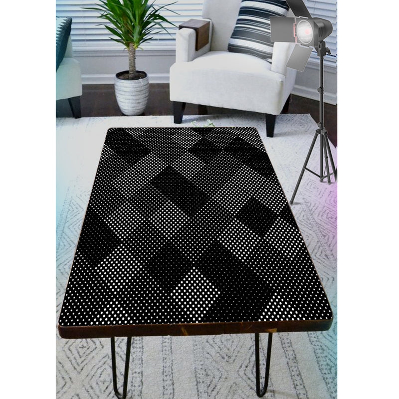 Black Shaded Diamond Shape Art Self Adhesive Sticker For Table