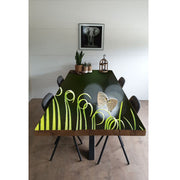 Butterflys On Green Grass Painting Self Adhesive Sticker For Table