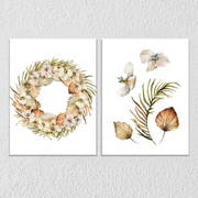 Floral Golden Canvas Art, Set Of 2