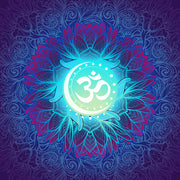 Om In Blue Self Adhesive Sticker Poster