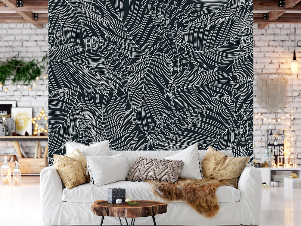 Grey Leaves Customized Wallpaper