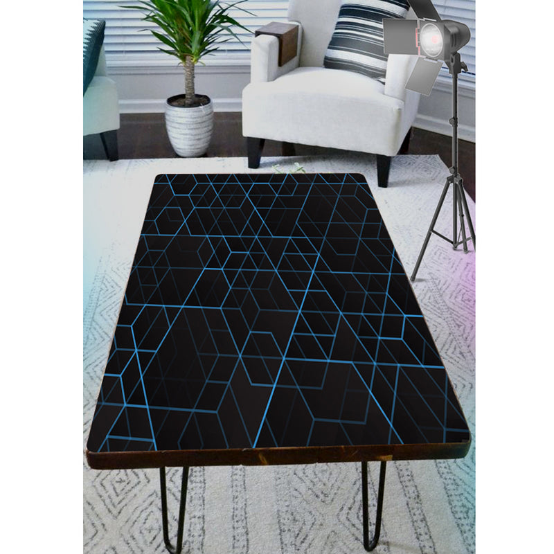 Blue Rays 3D Art Self Adhesive Sticker For Table