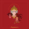 Laxmi Art In Red Self Adhesive Sticker Poster