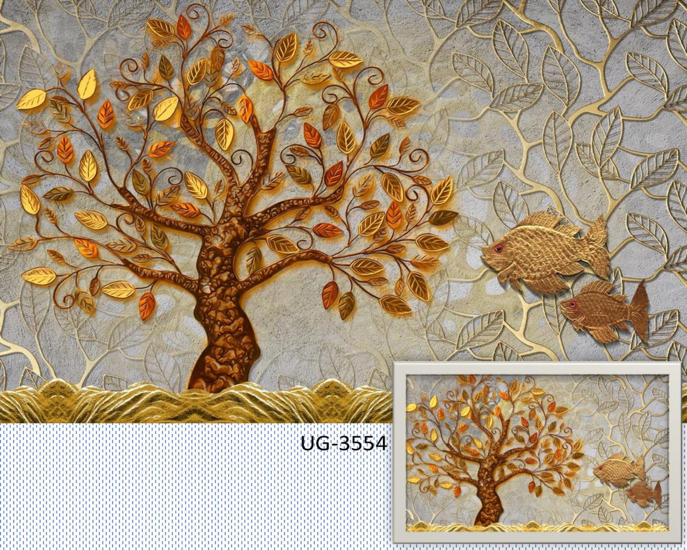 Golden Fish and Tree art