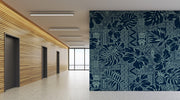 Blue Grafitti Tropical Wallpaper