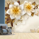 Golden Shaded Flowers Customize Wallpaper