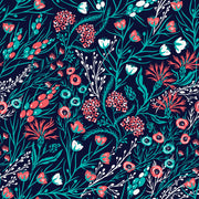 Red Blue Floral Art Design Self Adhesive Sticker For Cabinet