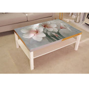 White Flowers Painting Self Adhesive Sticker For Table