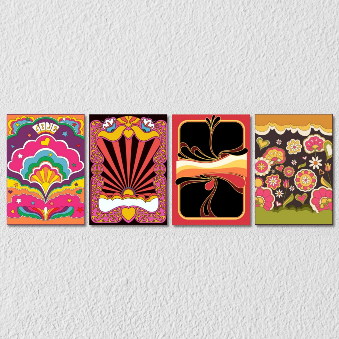 Psychedelic Wall Art, Set Of 4