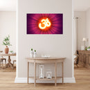 Om With Pink Rays Self Adhesive Sticker Poster