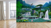 Beautiful Nature Multiple Waterfall Wallpaper